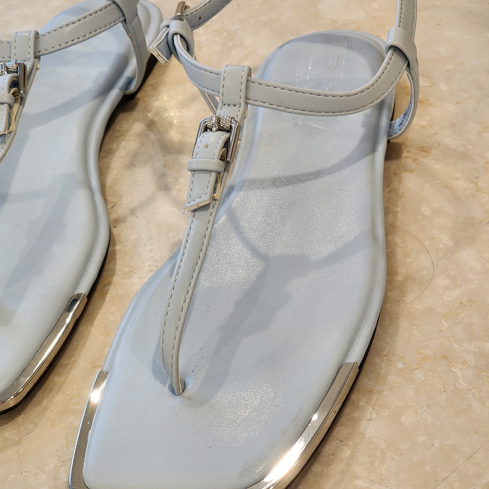 DKNY Daniella Women's Light Blue Leather Ankle Strap Square Toe Sandals Size 7.5 - Picture 7 of 12
